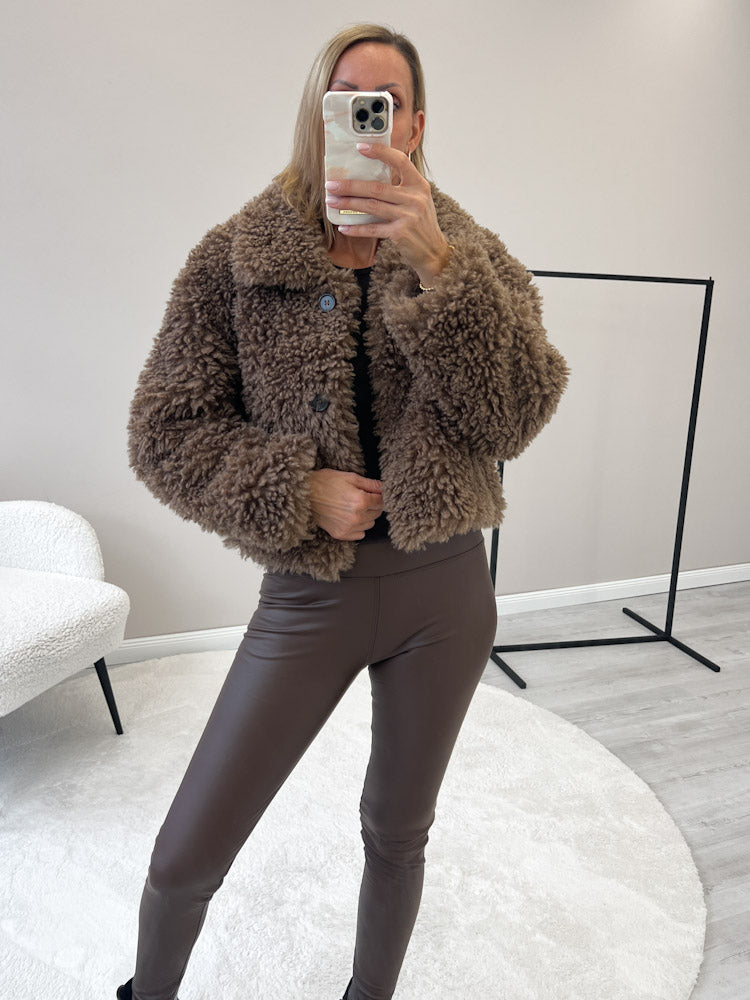 "Fluffy" kuschelige Jacke - hellbraun
