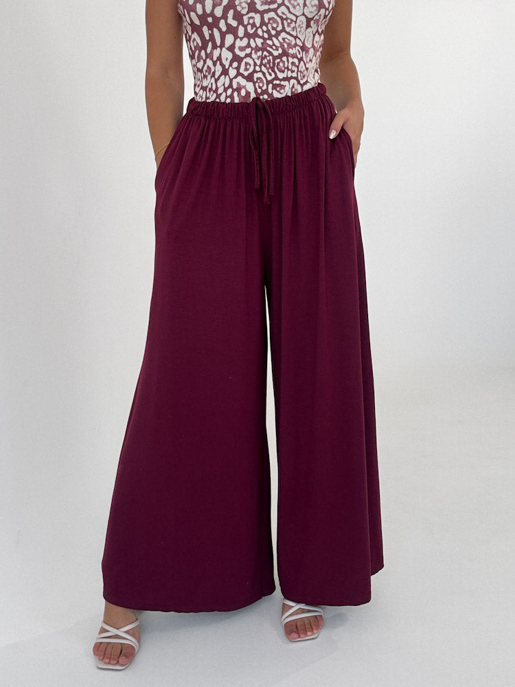 "Pienza" weiche Hose aus Viscose - bordeaux