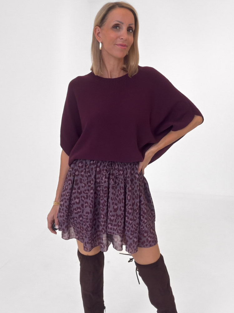 "Bella Skort Leo" weicher Hosenrock - bordeaux
