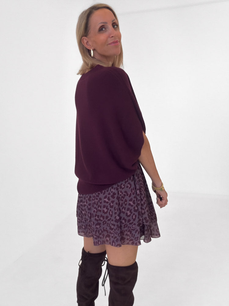"Bella Skort Leo" weicher Hosenrock - bordeaux