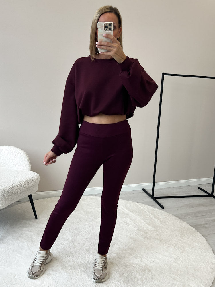 "Riva" weiche Legging aus Viscose - bordeaux