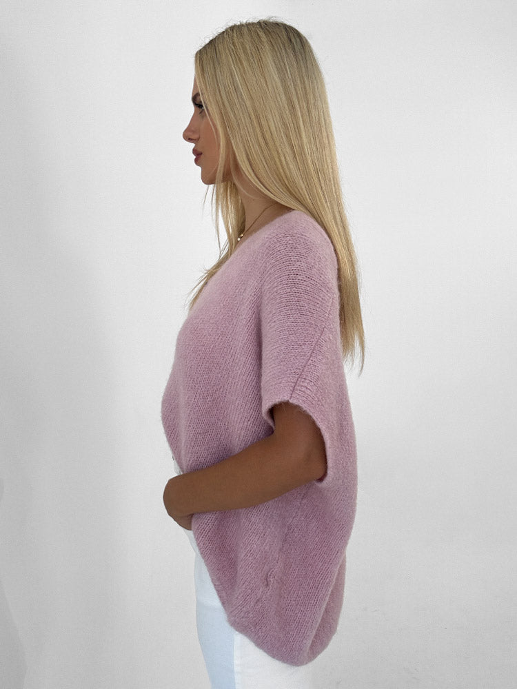 "Florida Vest" kuscheliger Cardigan mit Lana Wolle - softrosa