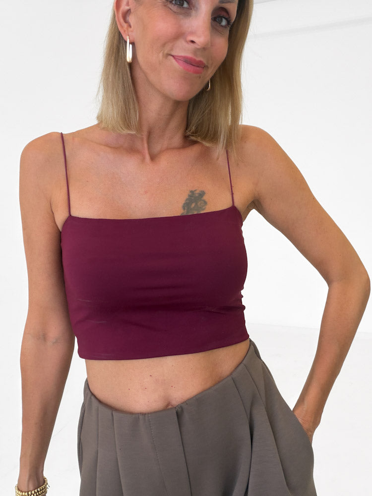"Miami" Crop Top - bordeaux