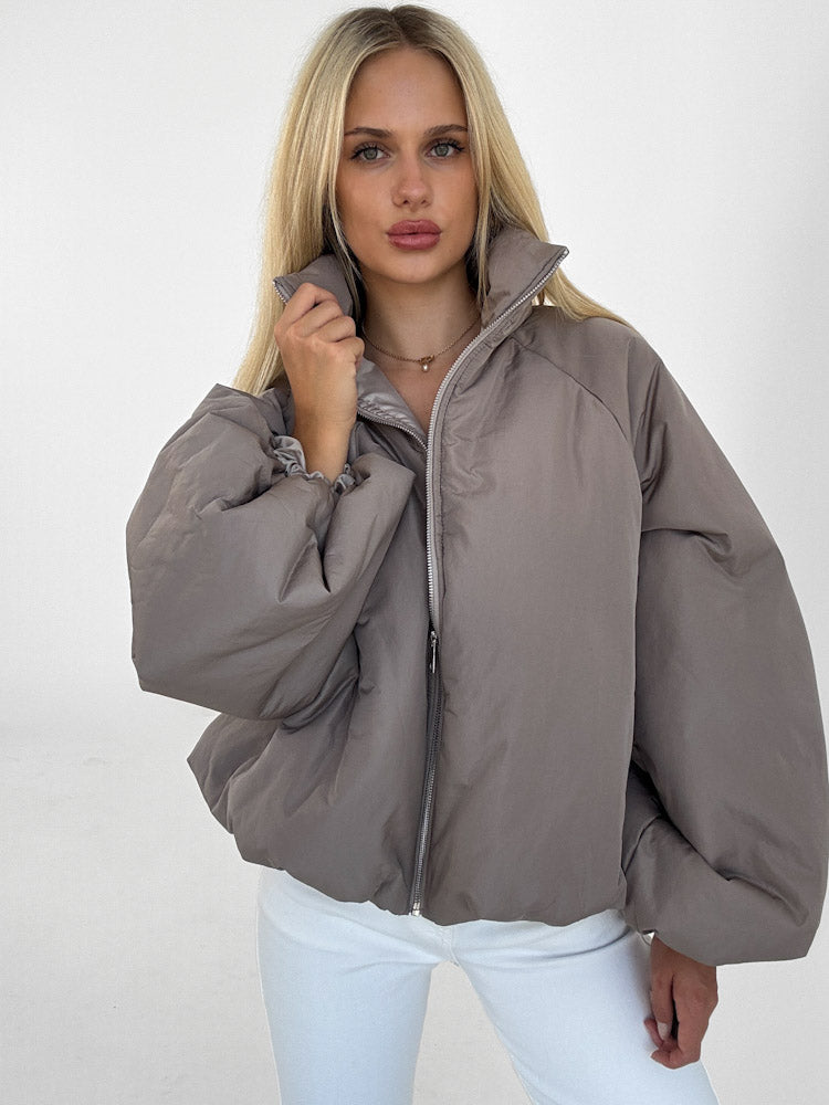 "Puffy" stylische Steppjacke - mocca