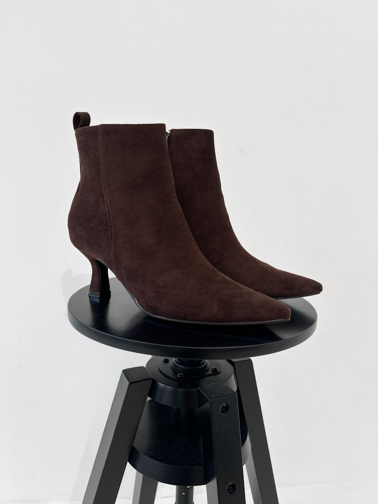 "Cherie" Stiefeletten mit kleinem Absatz - braun