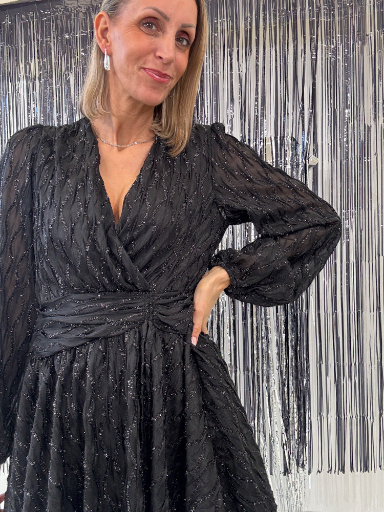 "Sparkle Dream" Kleid mit Glitzer - schwarz