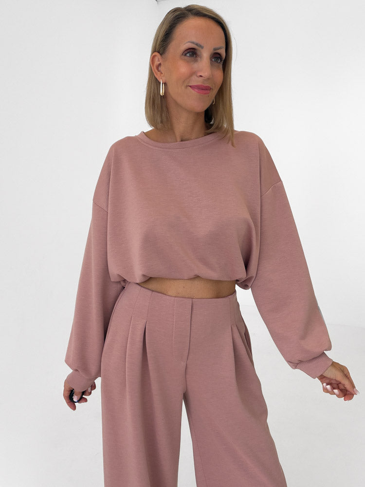 "Pari Pulli" weicher Pullover aus Butterstoff - altrosa