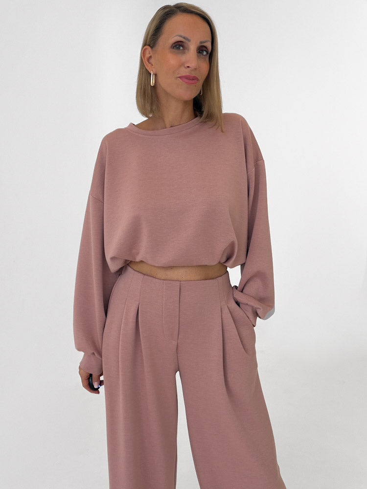 "Pari Pulli" weicher Pullover aus Butterstoff - altrosa