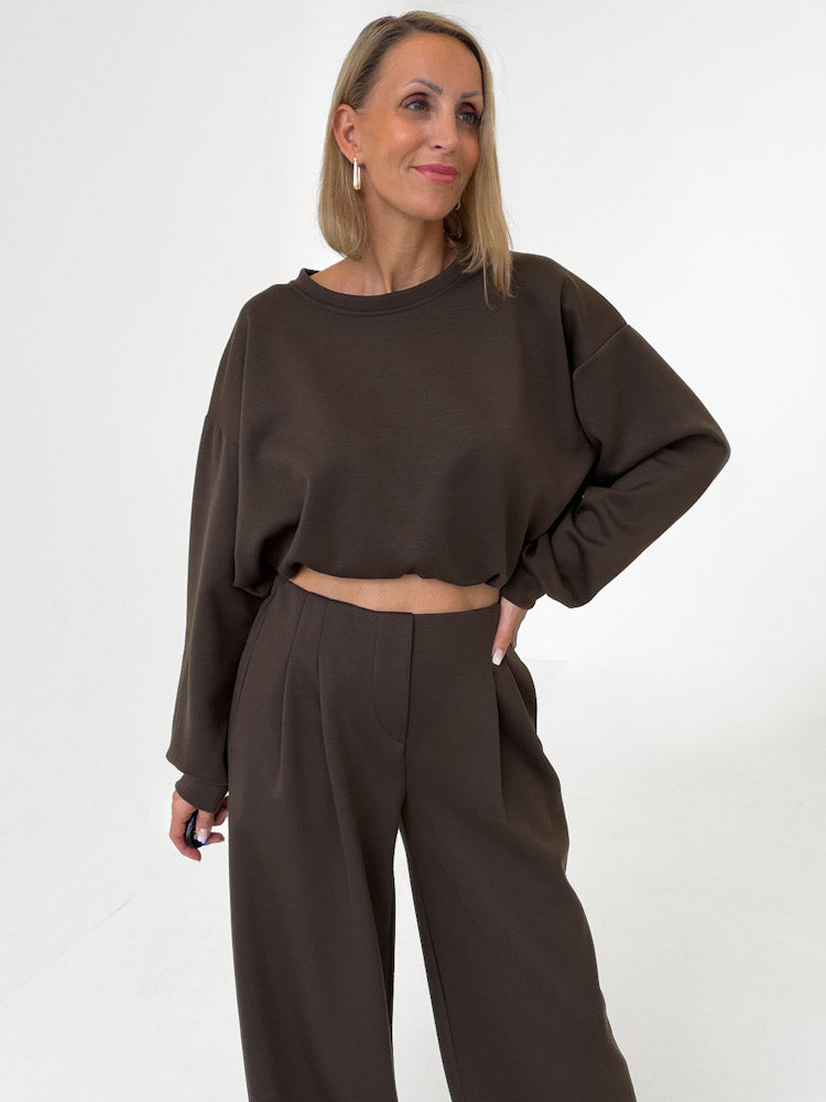 "Pari Pulli" weicher Pullover aus Butterstoff - chocobraun