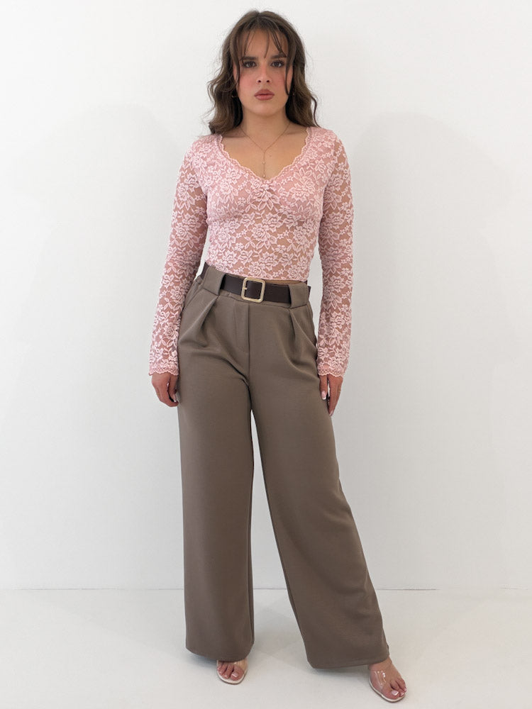 "Fiorella Rose" zartes Spitzenshirt - rosa