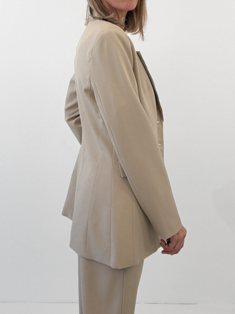 "Solea Blazer" eleganter taillierter Blazer - beige