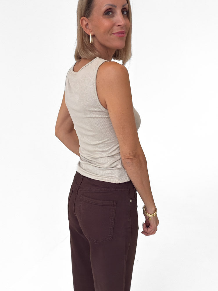 "Denia Long" weiches Top aus Bambus - beige
