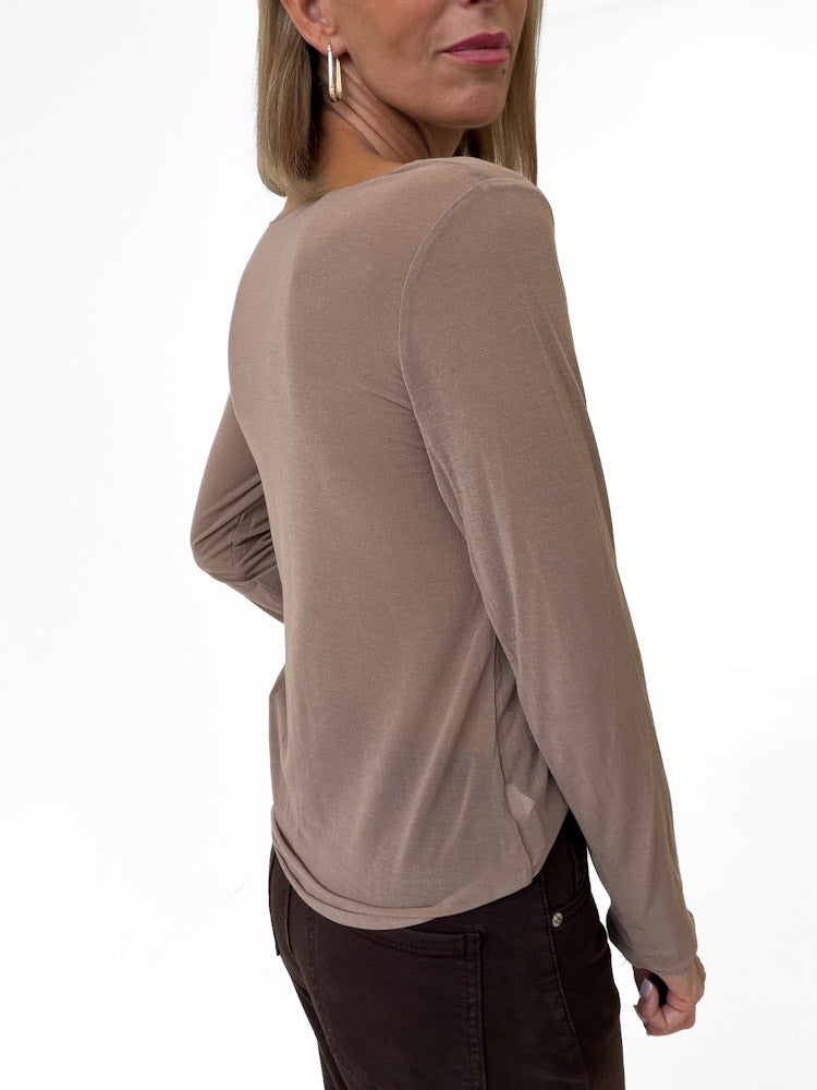 "Como" kuscheliges Cashmere Longshirt - mocca