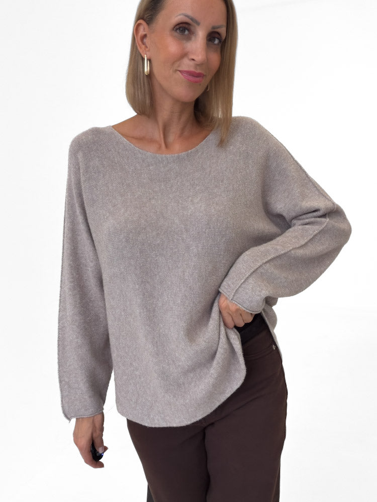 "Vicenza" weicher Pullover mit Viscose - mocca