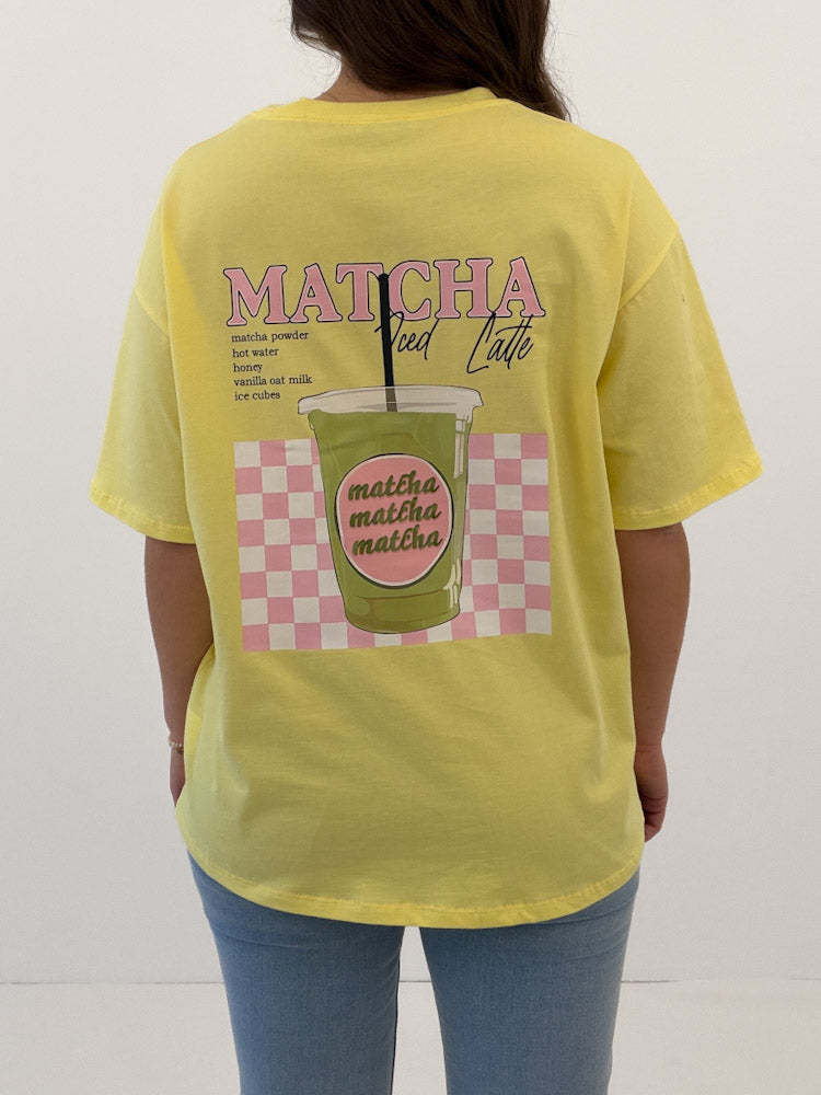 "Matcha Maus" tolles Shirt mit Statement - gelb