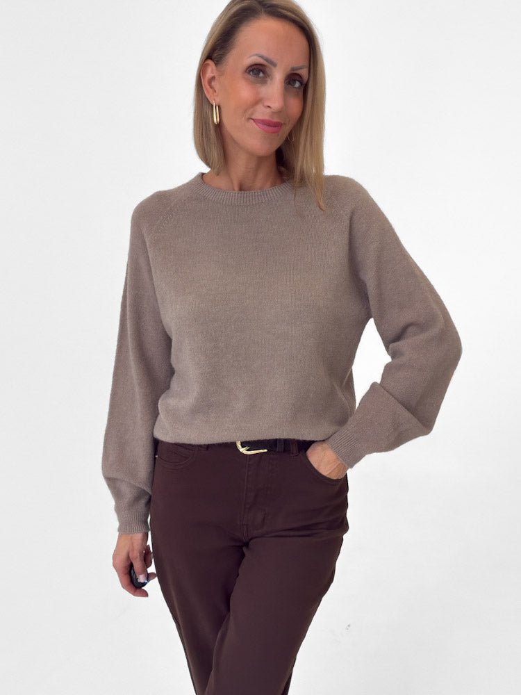 "Lucia" weicher Pullover - mocca