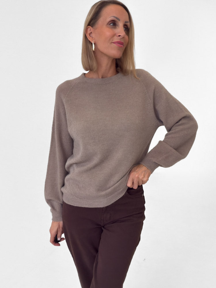 "Lucia" weicher Pullover - mocca