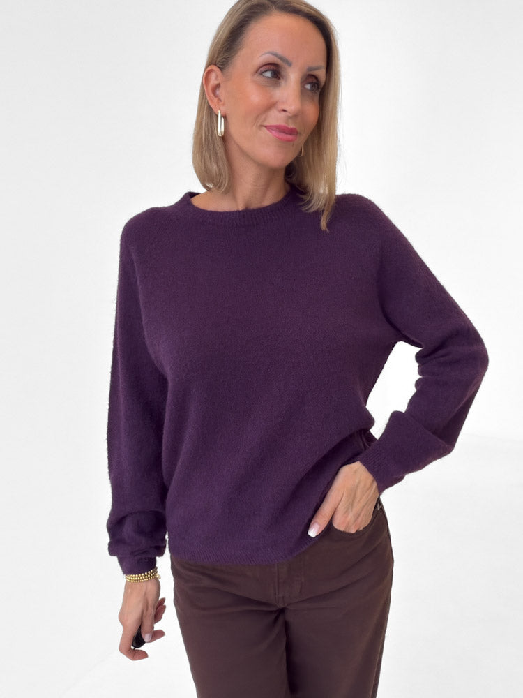 "Lucia" weicher Pullover - plum