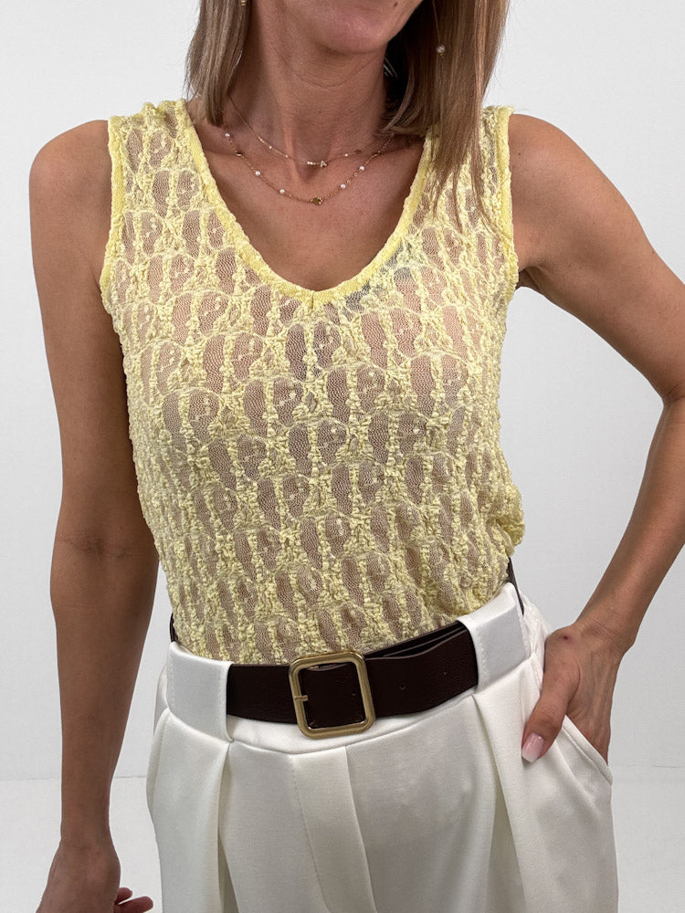 "Summer Lace" Top aus weicher Spitze  - lemon ice