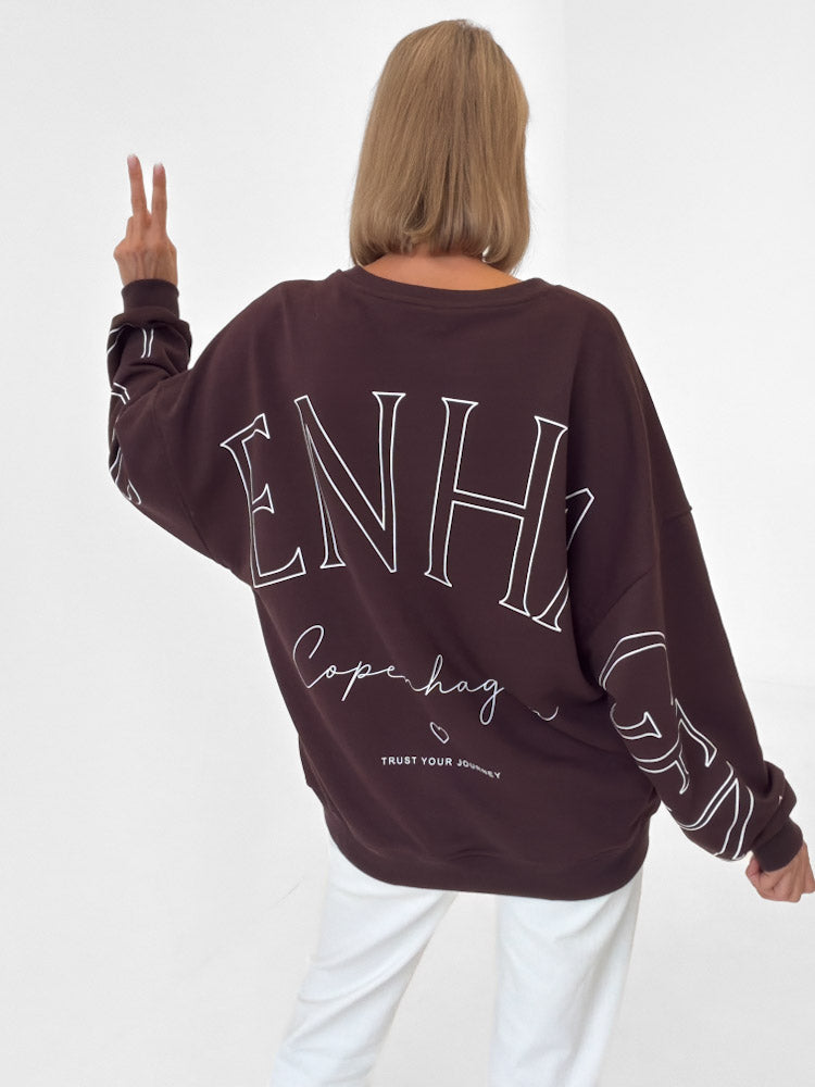 "Copenhagen" schönes Sweatshirt aus Baumwolle - braun