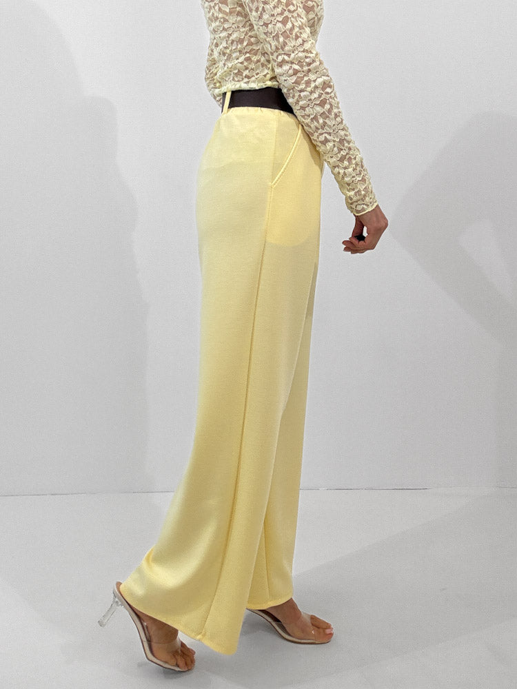 "Pari" elastische Hose aus Viskose  - lemon ice