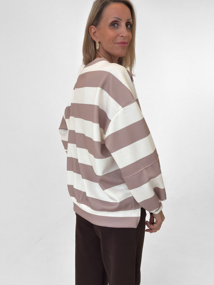 "Santino" Oversize Pullover aus Viscose - creme/beige