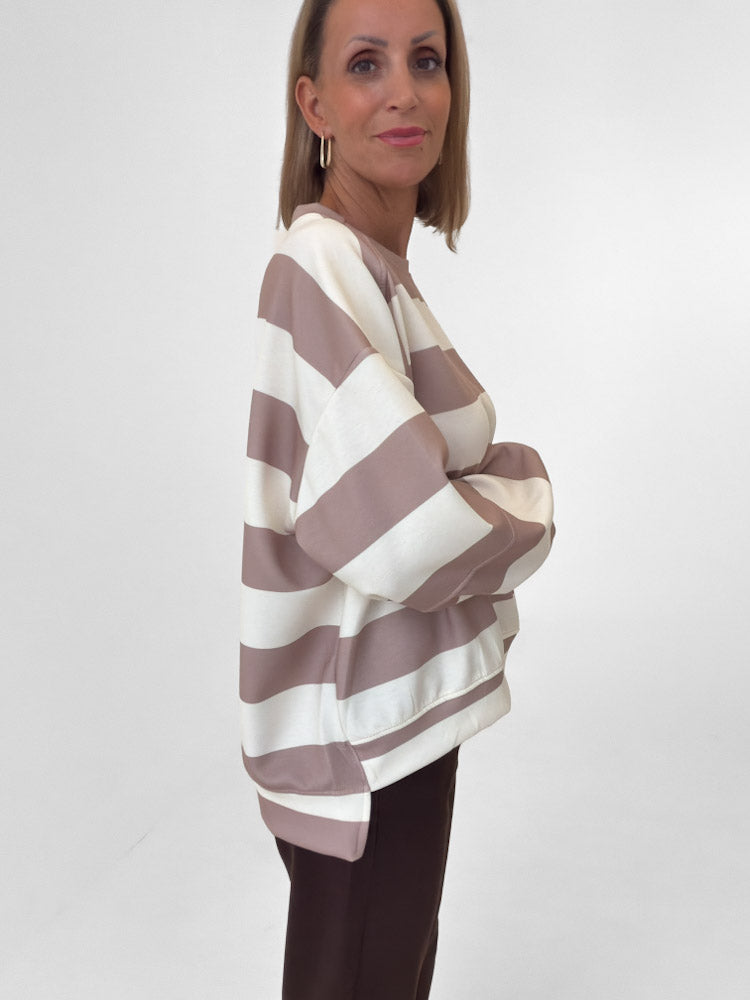 "Santino" Oversize Pullover aus Viscose - creme/beige