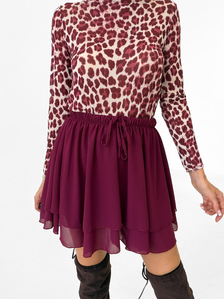 "Bella Skort" weicher Hosenrock - bordeaux