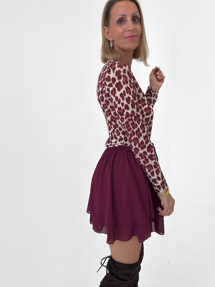 "Bella Skort" weicher Hosenrock - bordeaux