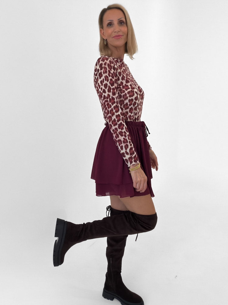 "Bella Skort" weicher Hosenrock - bordeaux