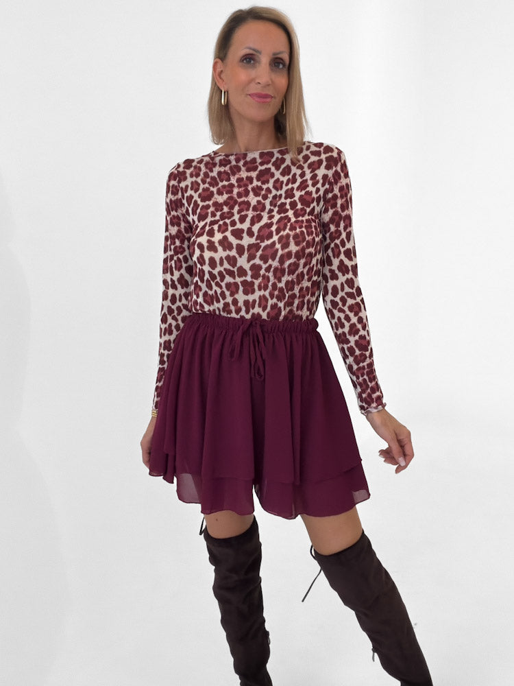 "Bella Skort" weicher Hosenrock - bordeaux