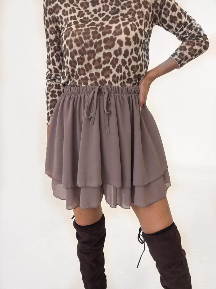 "Bella Skort" weicher Hosenrock - mocca