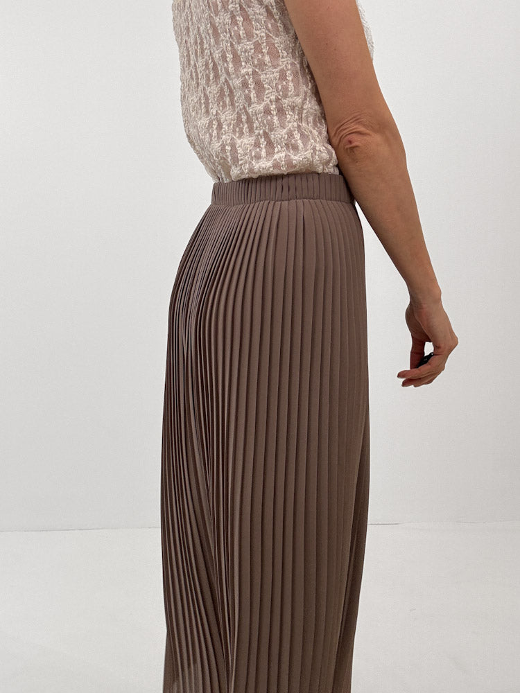 "Skirt" stylischer Plissee Rock - mocca