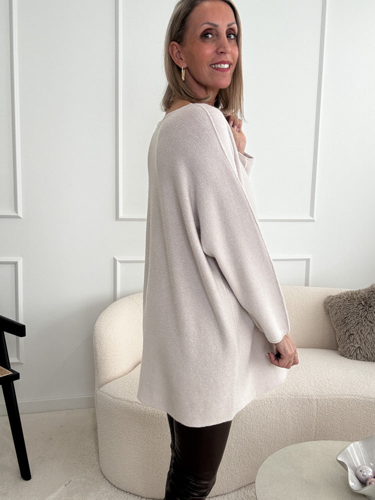 „Vicenza Long" weicher Pullover mit Viscose - beige