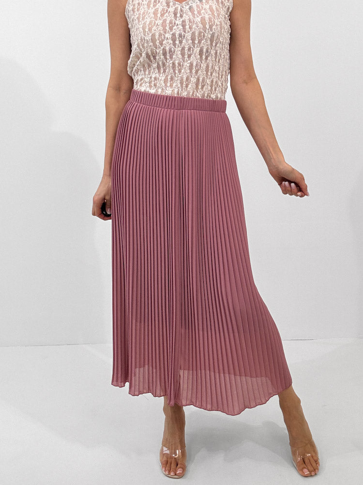 "Skirt" stylischer Plissee Rock - beere