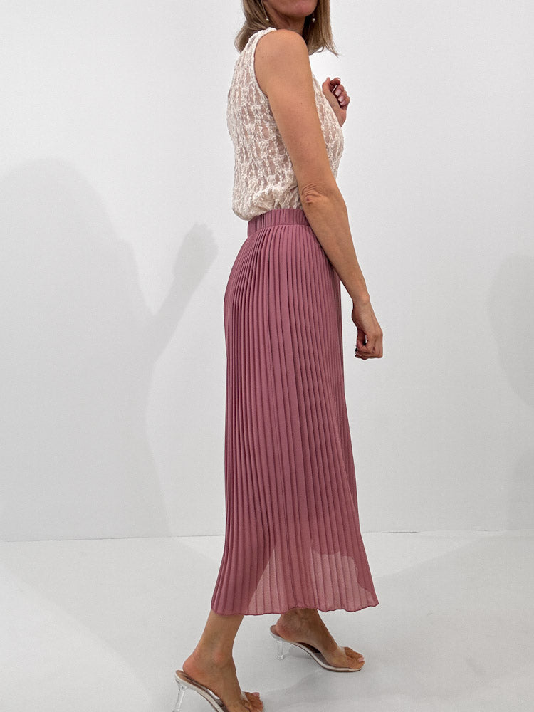 "Skirt" stylischer Plissee Rock - beere