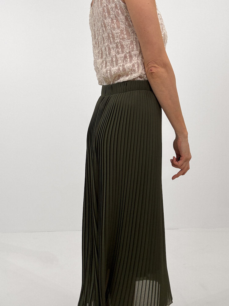 "Skirt" stylischer Plissee Rock - khaki