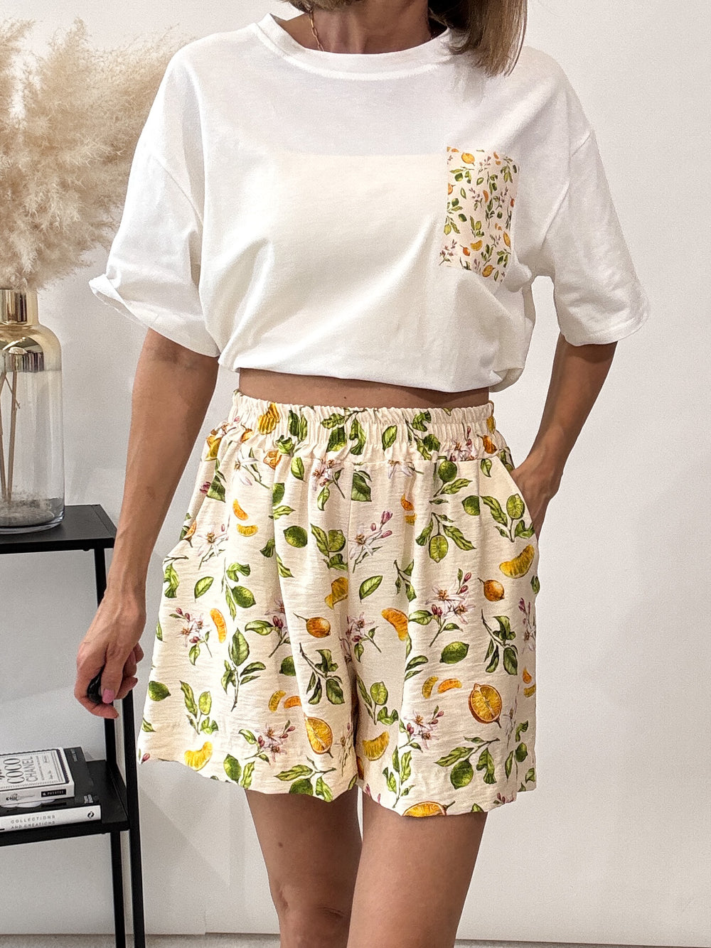 "Lemon" Short aus Viscose - hellbeige