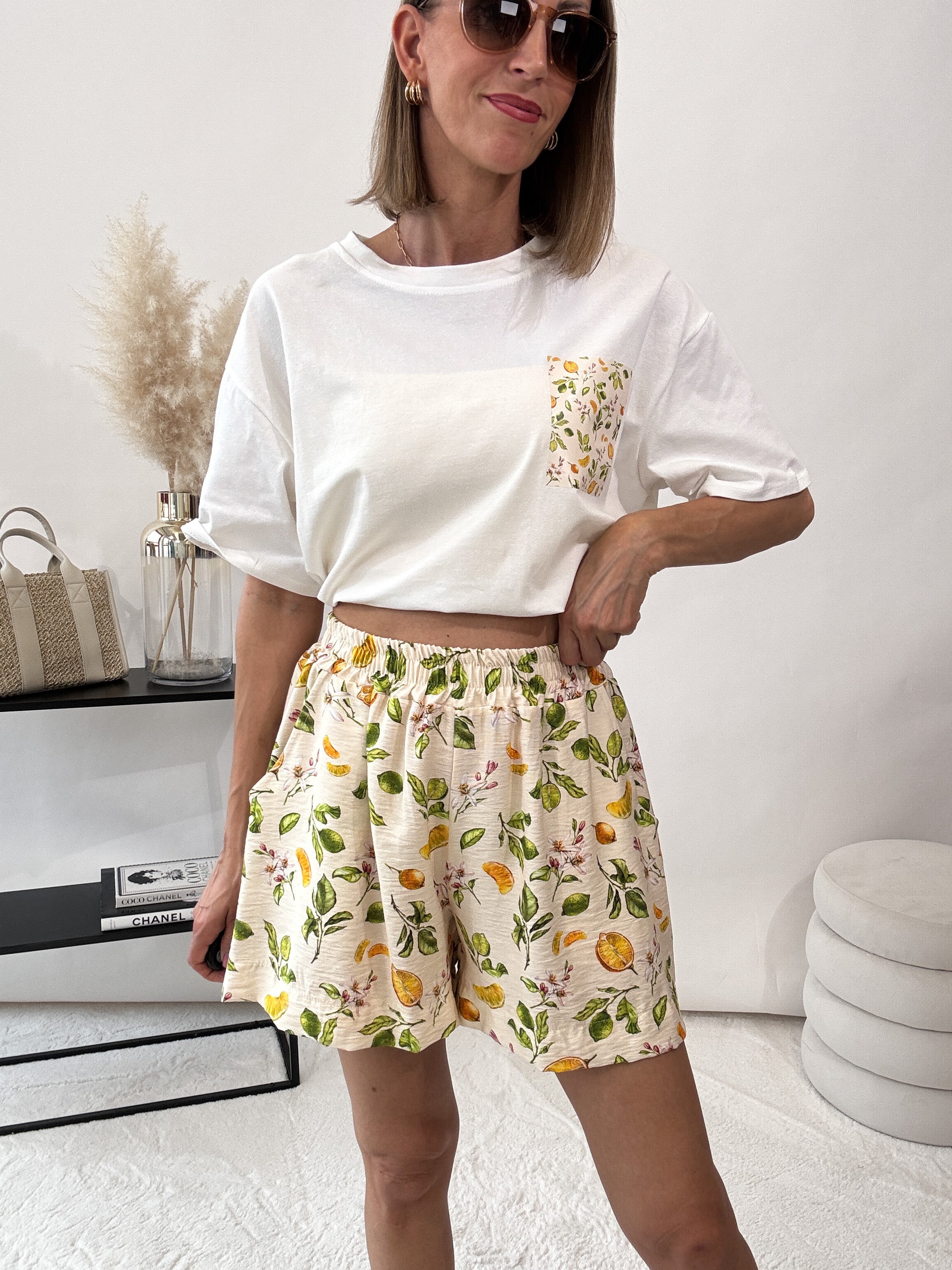 "Lemon" Short aus Viscose - hellbeige