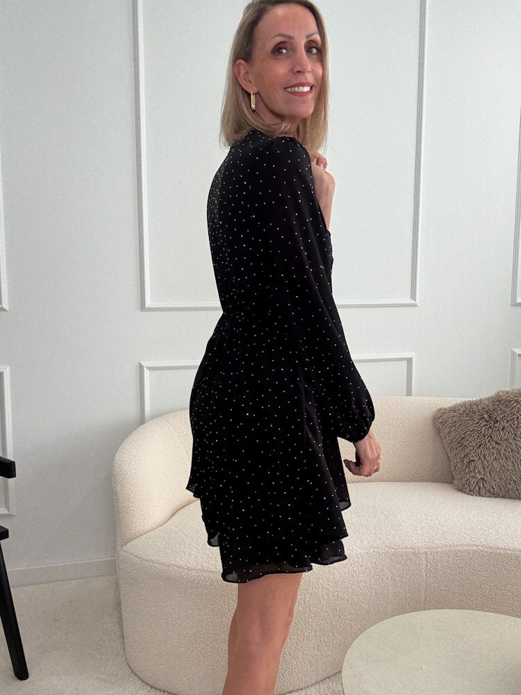 "Soft Sparkle Dress" Kleid mit Glitzer - schwarz