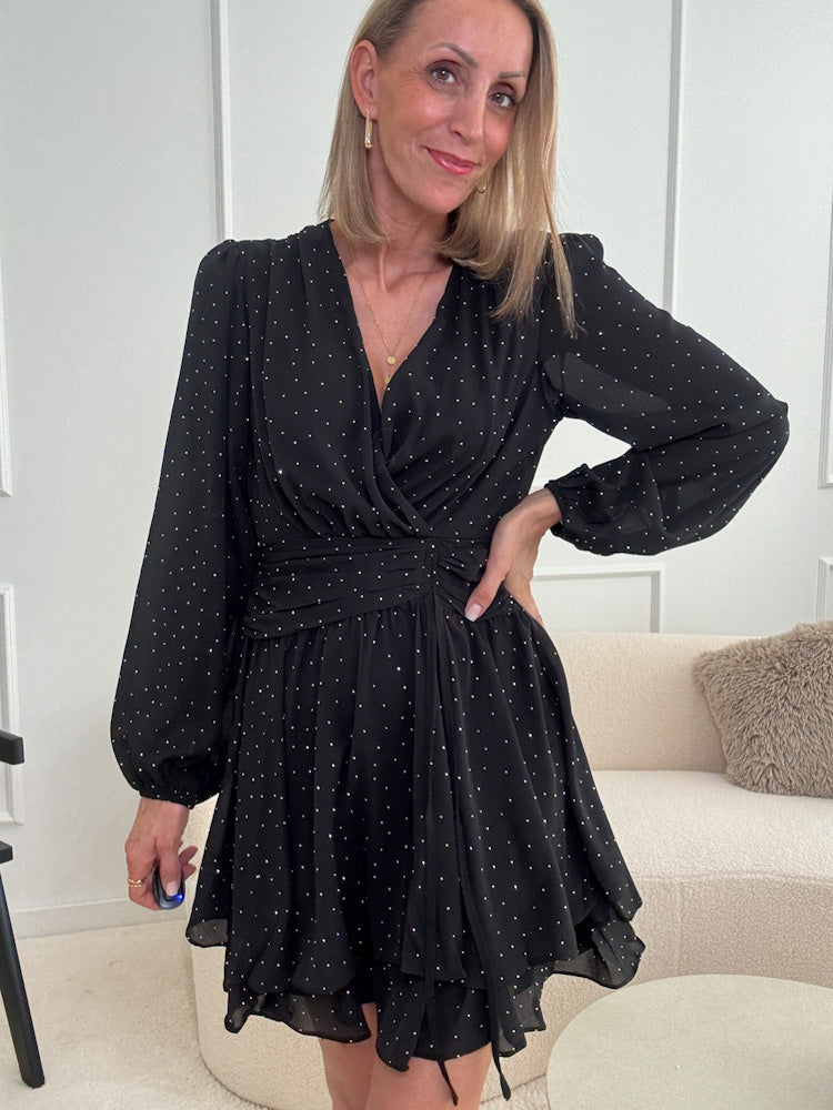 "Soft Sparkle Dress" Kleid mit Glitzer - schwarz