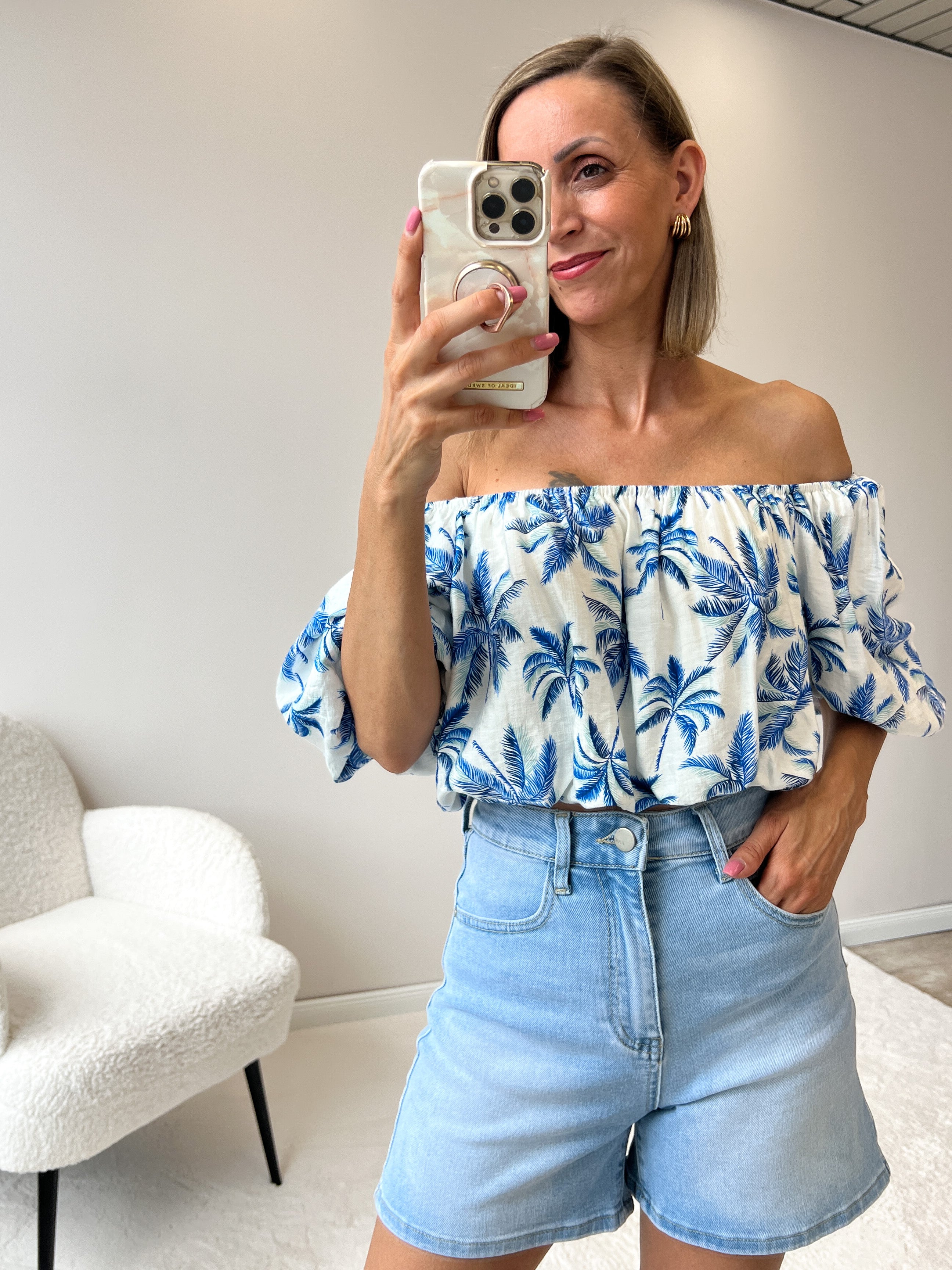 "Korfu" Top aus Viscose - blau