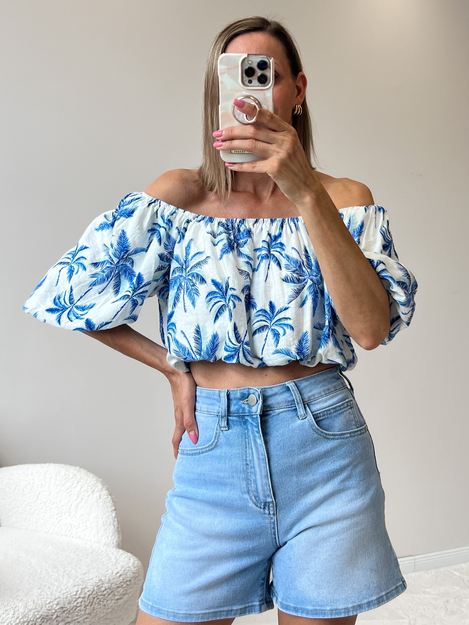"Korfu" Top aus Viscose - blau