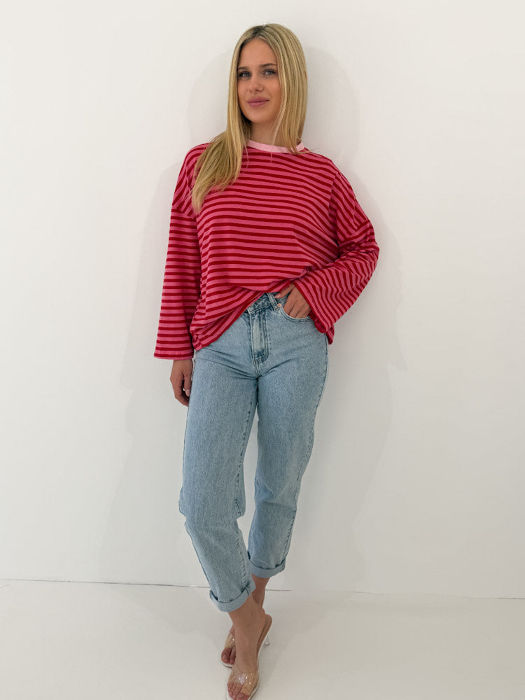 "Mom Blue" Old Mom Fit Jeans - washing blue