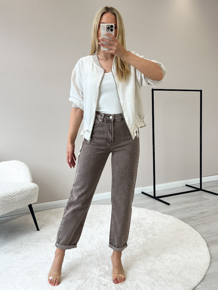 "Trulli" stylischer Blouson aus Viscose - hellbeige