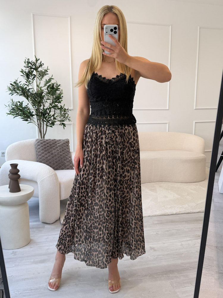 Leo Culotte Plisseehose - beige