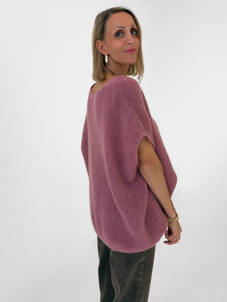 "Florida Vest" kuscheliger Cardigan mit Lana Wolle - beere