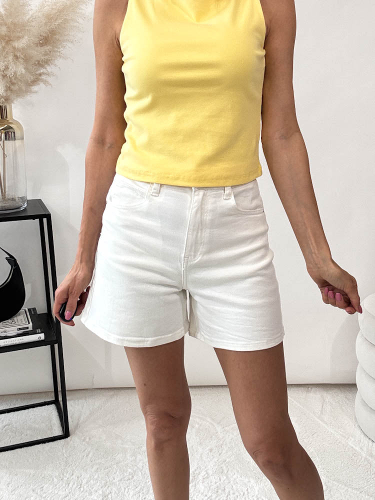 "Terni" Mom Jeans Shorts - weiß