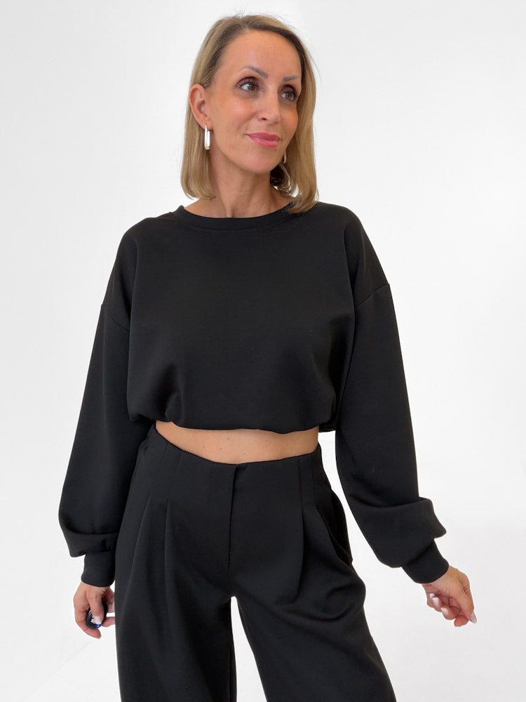 "Pari Pulli" weicher Pullover aus Butterstoff - schwarz