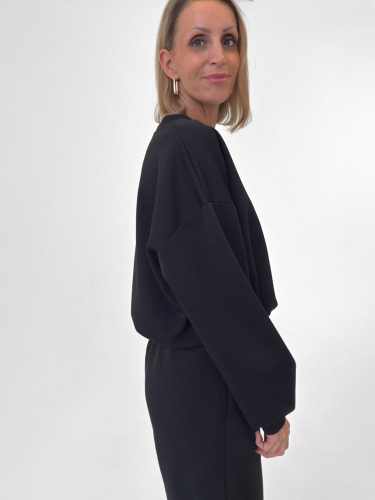 "Pari Pulli" weicher Pullover aus Butterstoff - schwarz